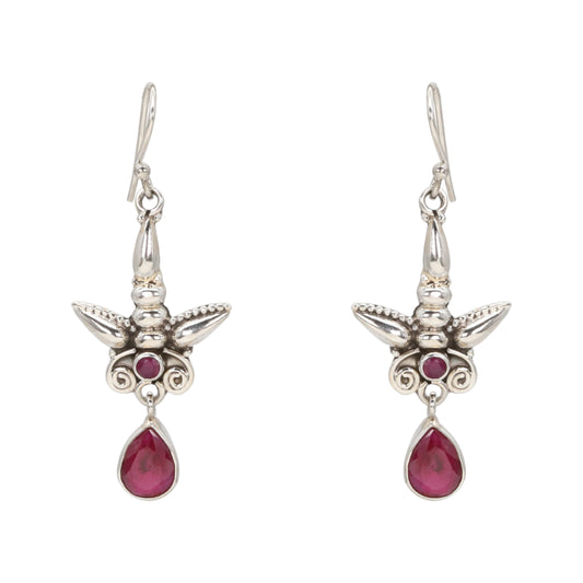 Tribal Crest Silver Danglers