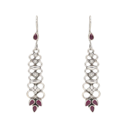 Scrollwork Ruby Danglers
