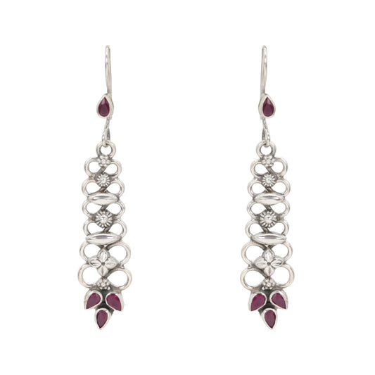 Scrollwork Ruby Danglers