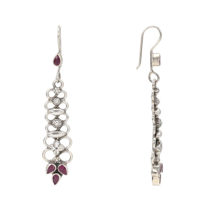 Scrollwork Ruby Danglers