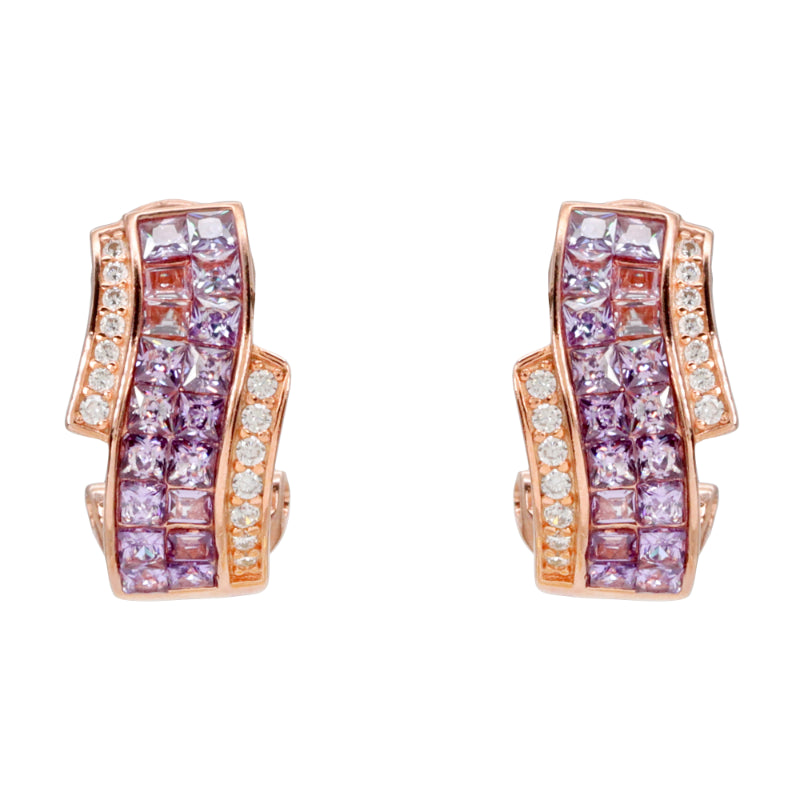 Rose Plated Sterling Silver Stud Earrings