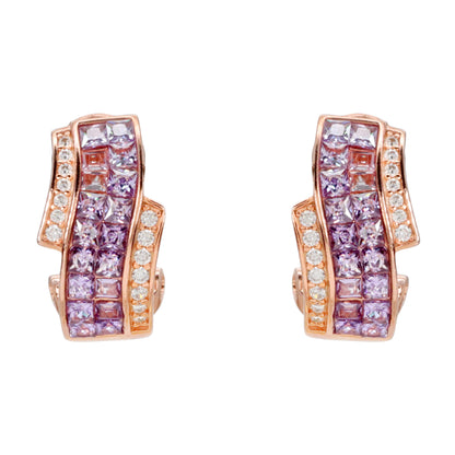 Rose Plated Sterling Silver Stud Earrings