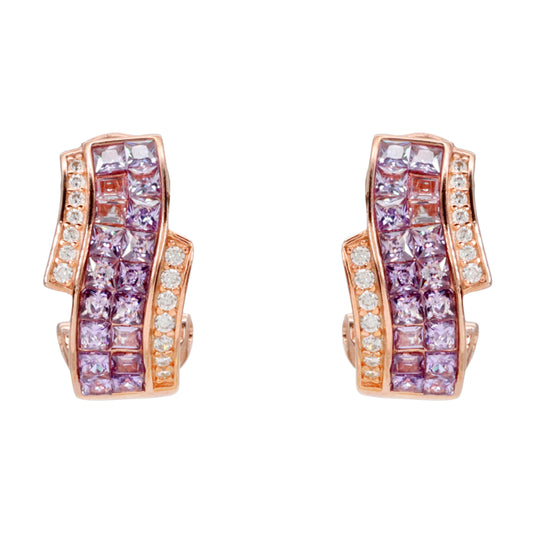 Rose Plated Sterling Silver Stud Earrings