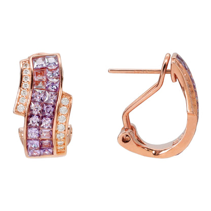 Rose Plated Sterling Silver Stud Earrings