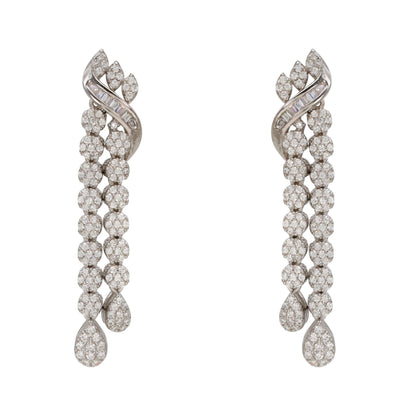 Sterling Silver Cascading Cubic Zirconia Drop Earrings