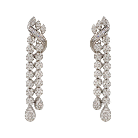 Sterling Silver Cascading Cubic Zirconia Drop Earrings