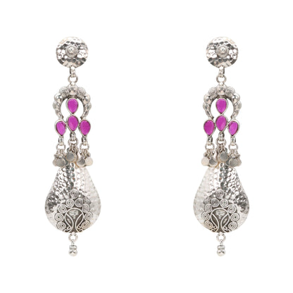 Antiqued Ruby Cascade Jhumkis