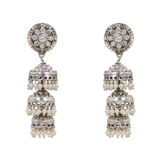 Sparkling Double Jhumka Earrings