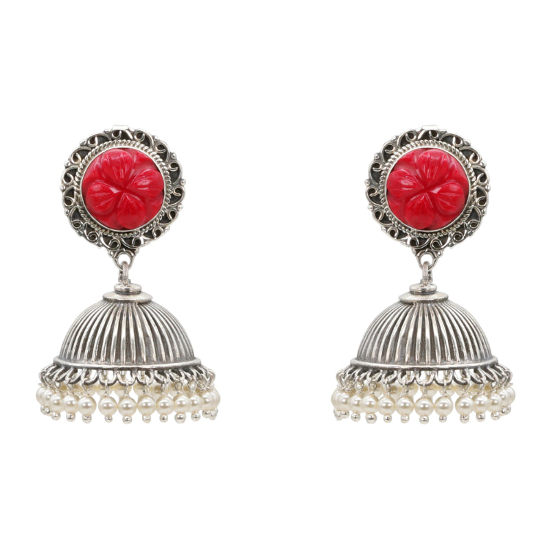 Coral Bloom Jhumka