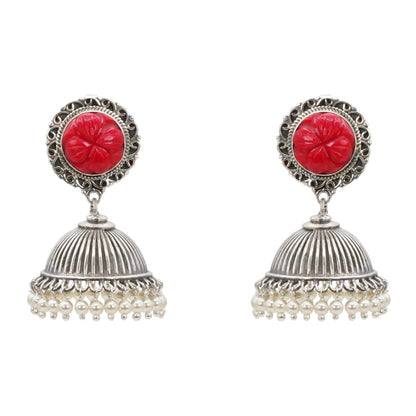 Coral Bloom Jhumka