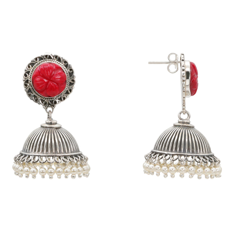 Coral Bloom Jhumka