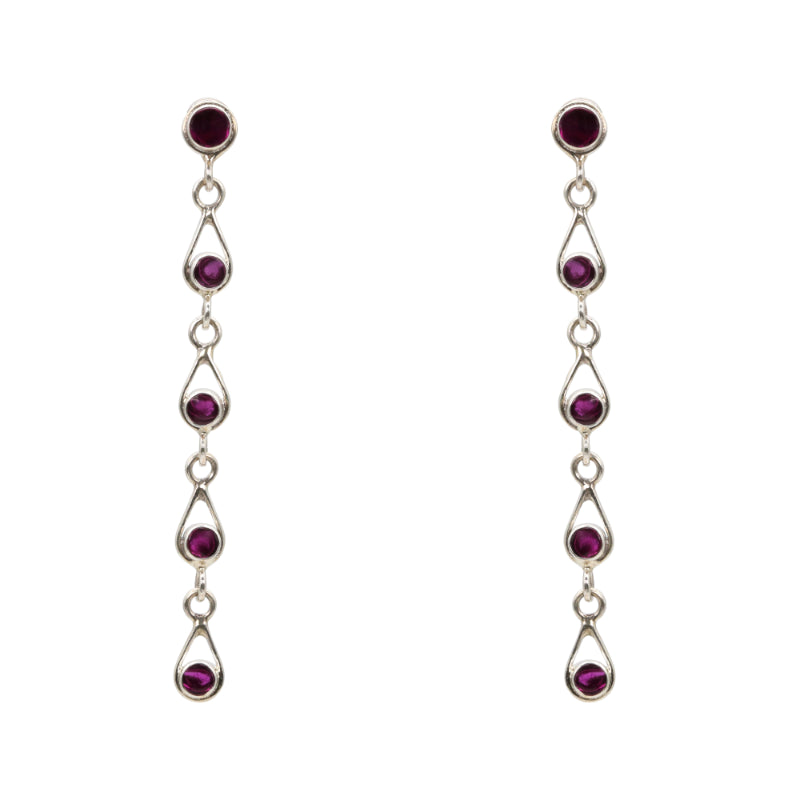 Crimson Cascade Dangle Earrings