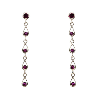 Crimson Cascade Dangle Earrings