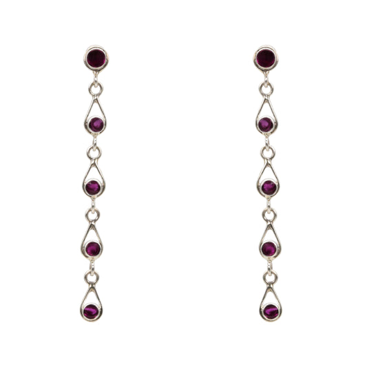 Crimson Cascade Dangle Earrings