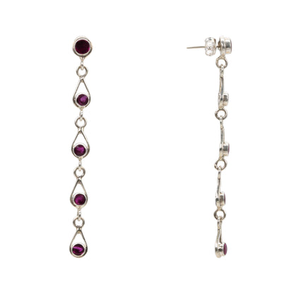 Crimson Cascade Dangle Earrings