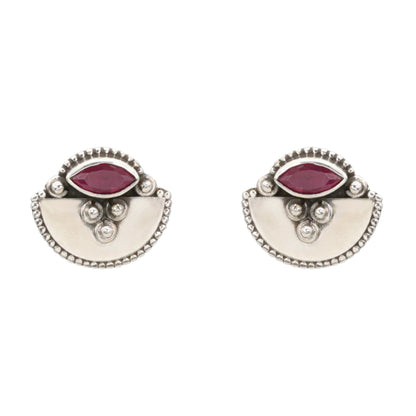 Ruby Crescent Earrings
