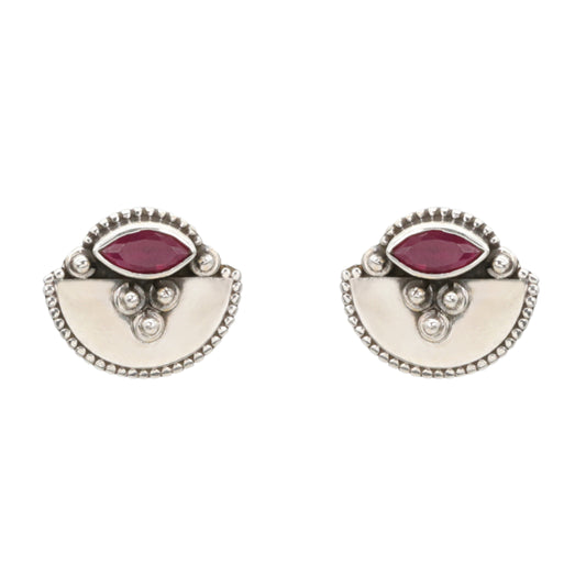 Ruby Crescent Earrings
