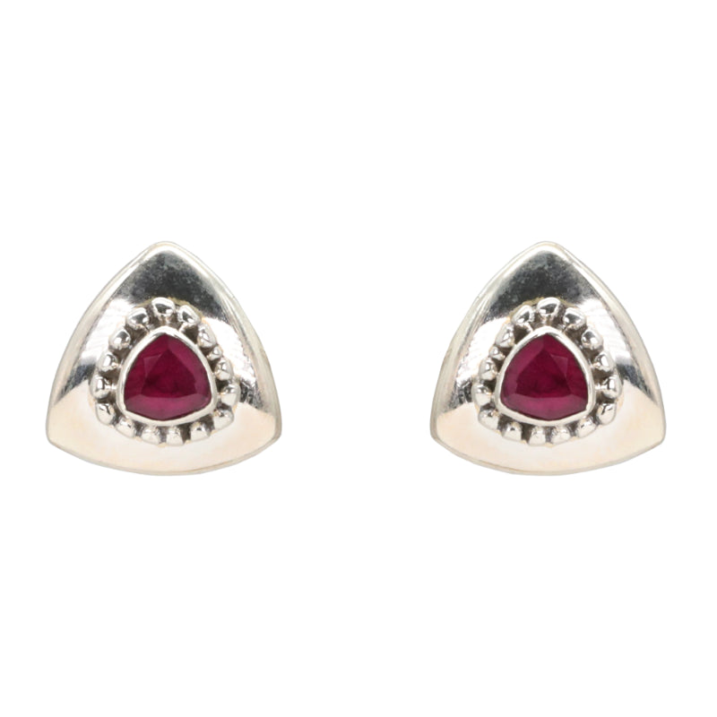 Crimson Pyramid Earrings