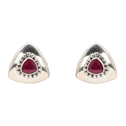 Crimson Pyramid Earrings