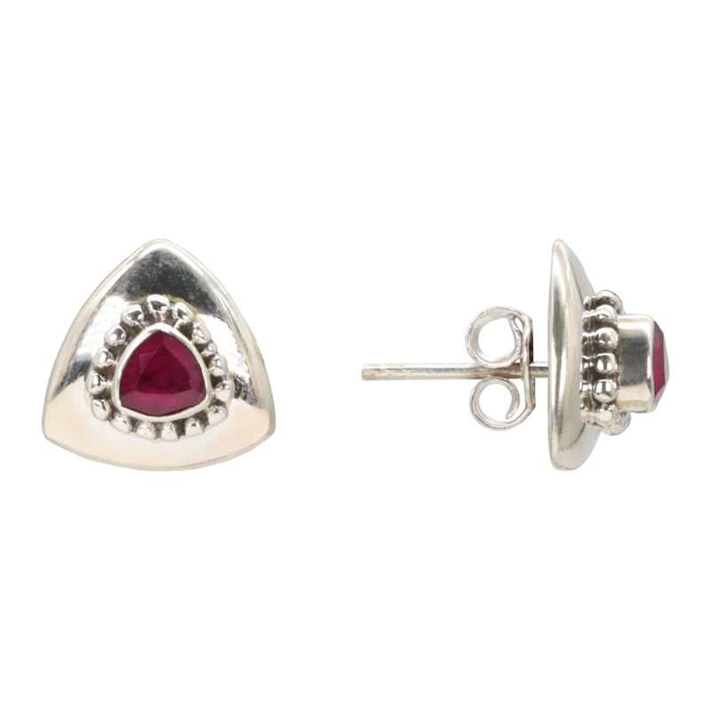 Crimson Pyramid Earrings