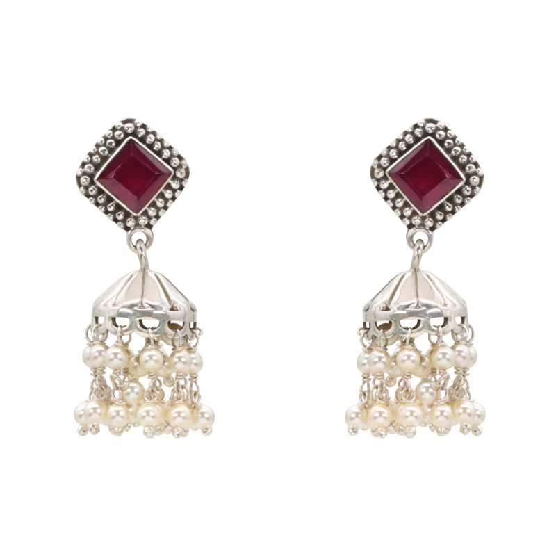 Regal Ruby & Pearl Jhumka