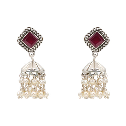 Regal Ruby & Pearl Jhumka