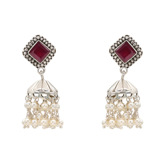 Regal Ruby & Pearl Jhumka