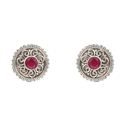Crimson Scroll Earrings