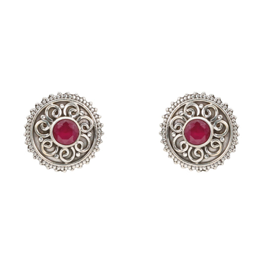 Crimson Scroll Earrings