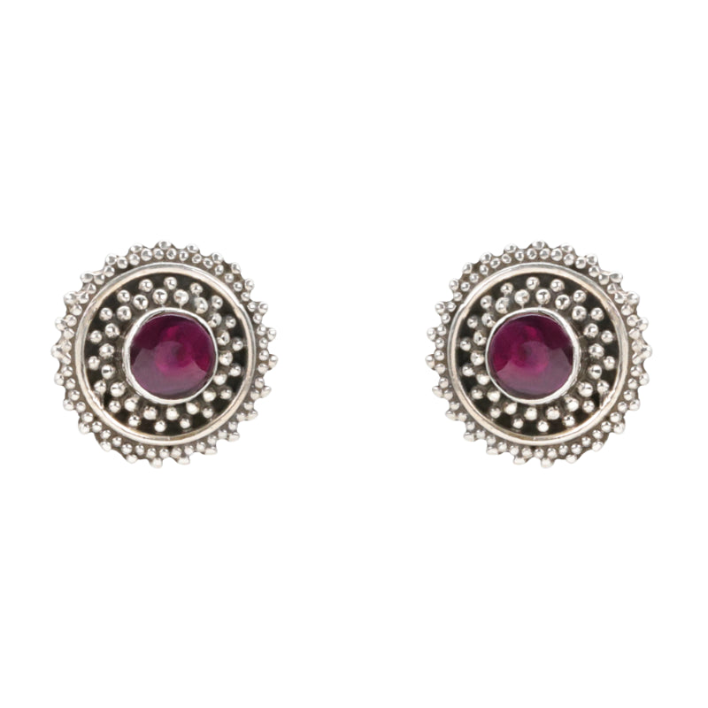 Artisan Antique Silver Stud Earrings