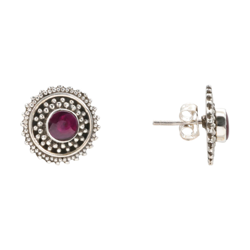 Artisan Antique Silver Stud Earrings