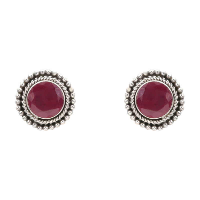 Crimson Rosette Earrings