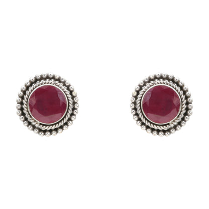 Crimson Rosette Earrings