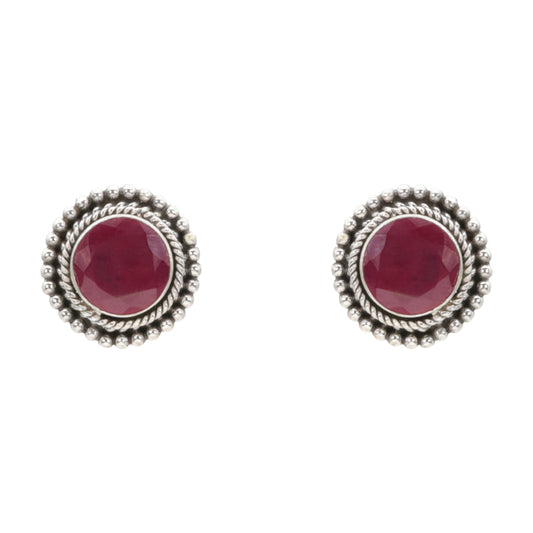 Crimson Rosette Earrings
