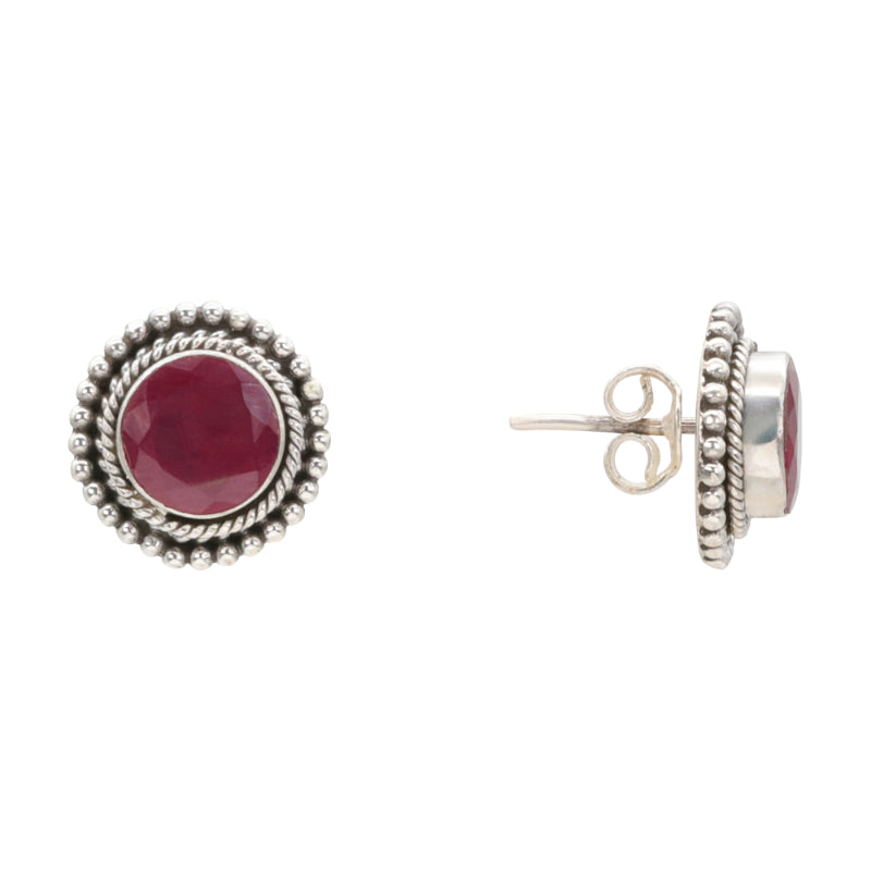Crimson Rosette Earrings