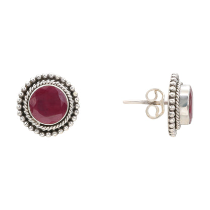 Crimson Rosette Earrings