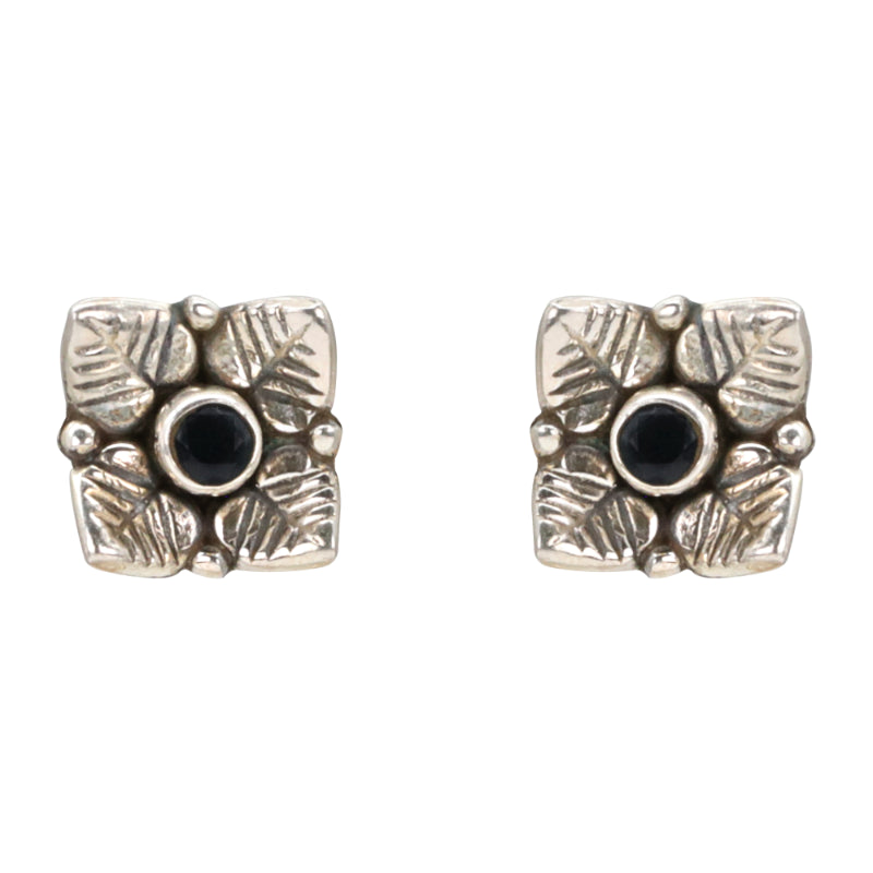 Sapphire Foliage Stud Earrings