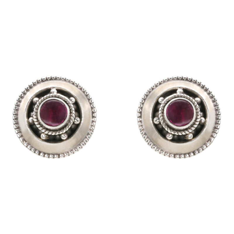 Vintage Berry Medallion Earrings