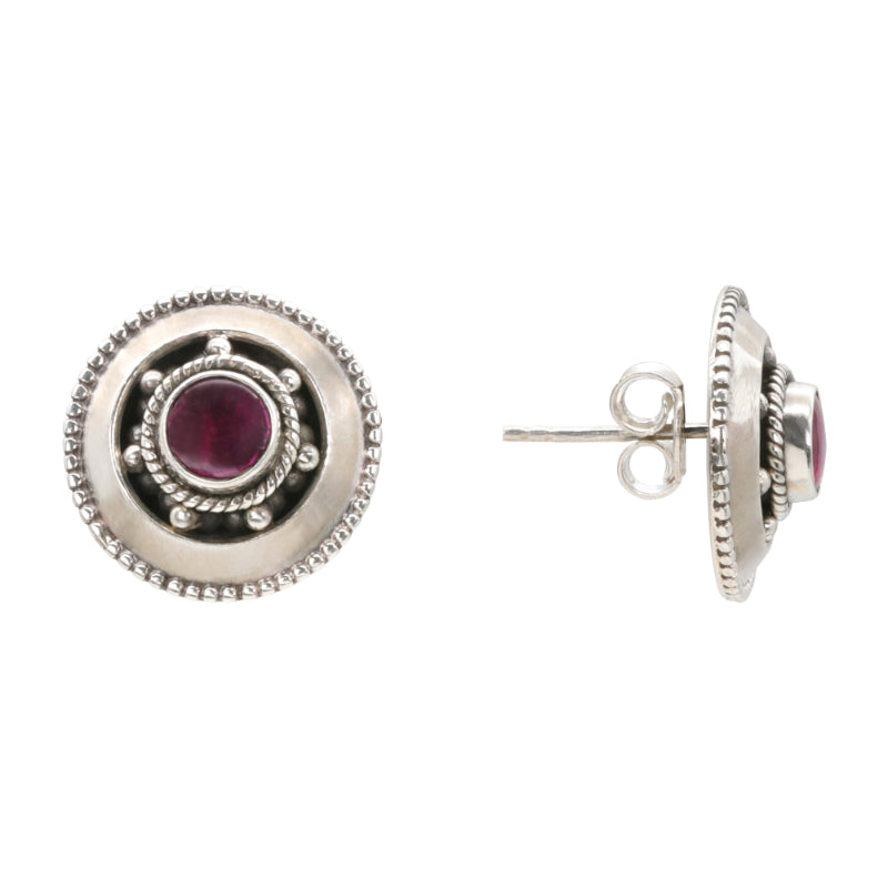 Vintage Berry Medallion Earrings