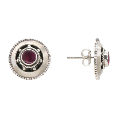 Vintage Berry Medallion Earrings