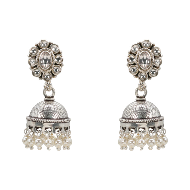 Timeless Antique Silver Jhumka Earrings