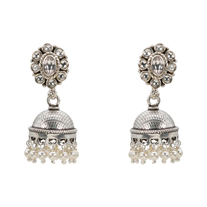 Timeless Antique Silver Jhumka Earrings
