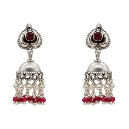 Crimson Droplet Jhumka