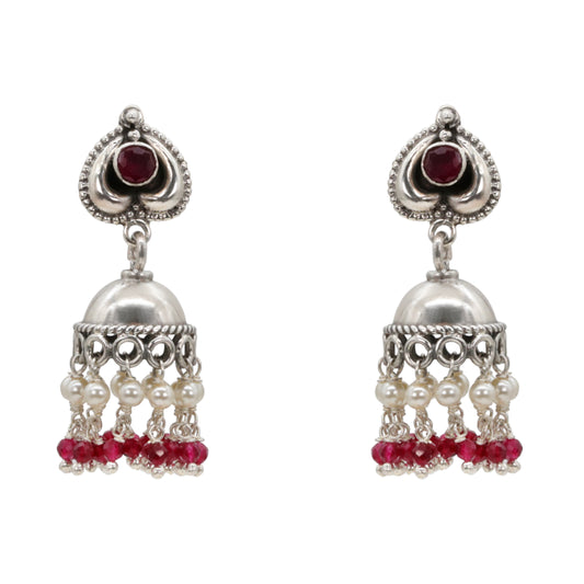 Crimson Droplet Jhumka