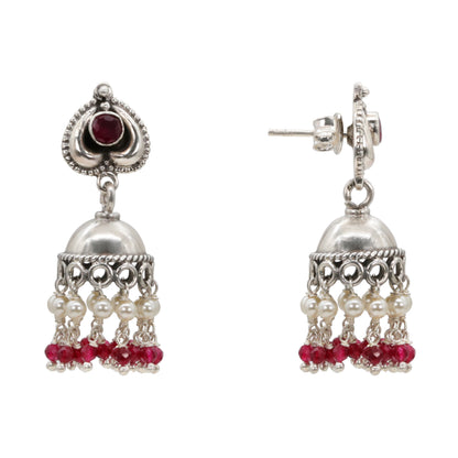 Crimson Droplet Jhumka