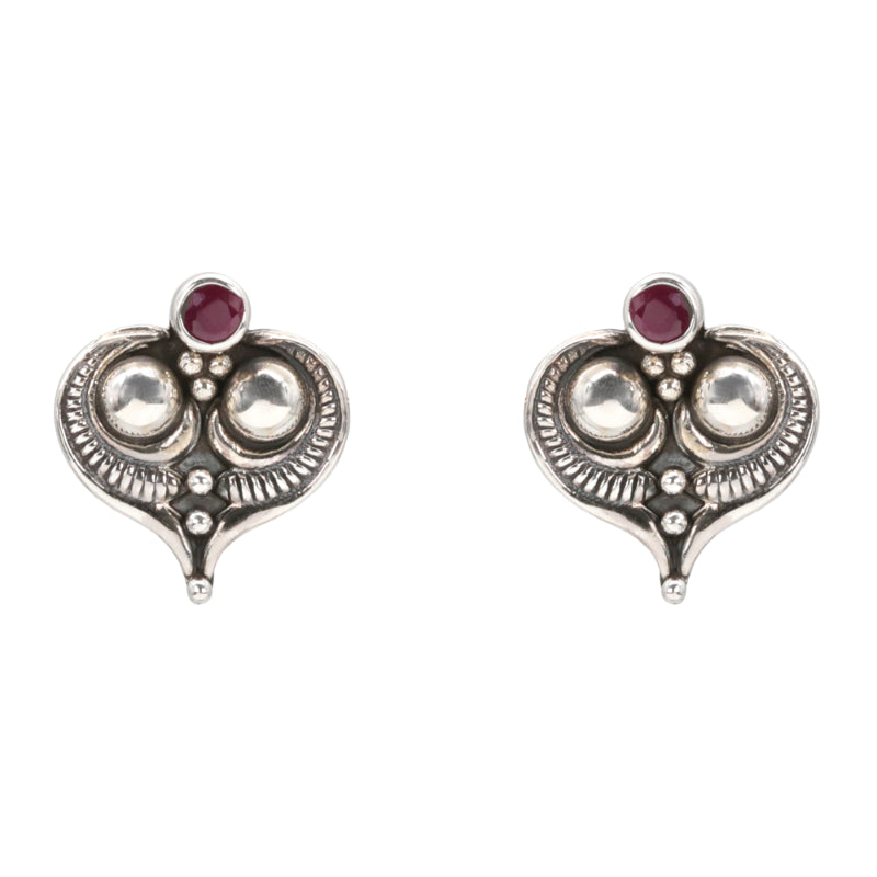 Ruby Heartbeat Earrings