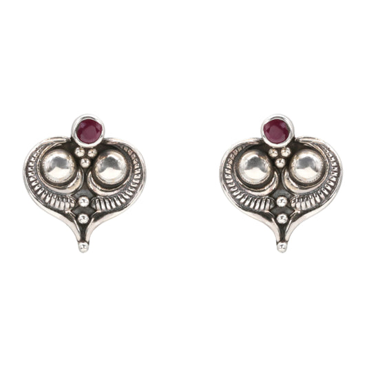Ruby Heartbeat Earrings