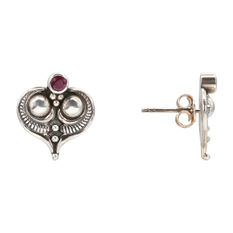 Ruby Heartbeat Earrings