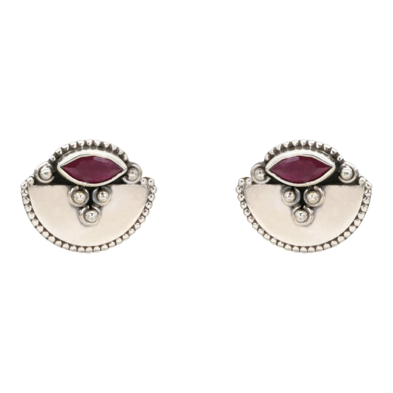 Scarlet Fan Silver Stud Earrings