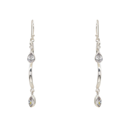 Luminous Stream Silver Dangle Earrings